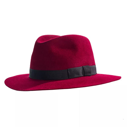 burgundy crushable fedora hat